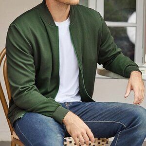 COOFANDY Men's Lightweight Bomber Jacket Full Zip Casual  Size L